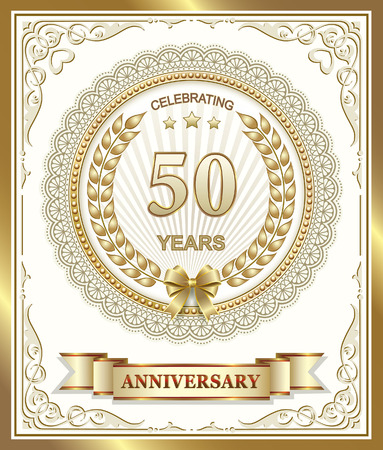 golden jubilee Bodas de Oro 50 años Vectores